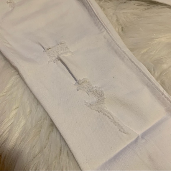 Gap White Distressed Mid Rise Skinny Jean Legging - Picture 5 of 7